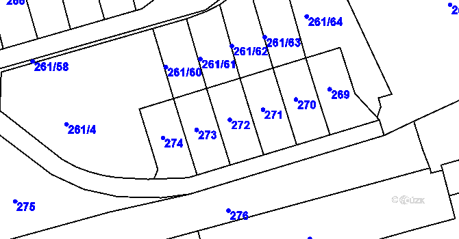 Parcela st. 272 v KÚ Neštědice, Katastrální mapa