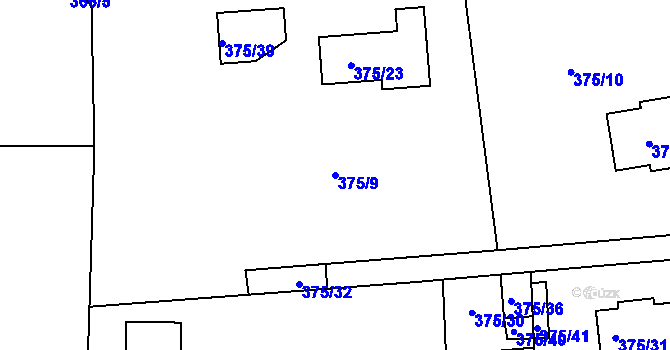 Parcela st. 375/9 v KÚ Neštědice, Katastrální mapa