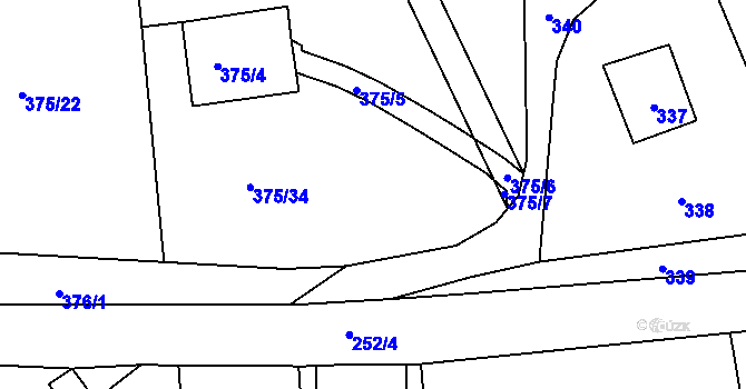 Parcela st. 375/18 v KÚ Neštědice, Katastrální mapa