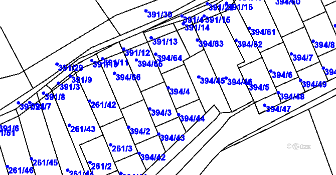 Parcela st. 394/4 v KÚ Neštědice, Katastrální mapa