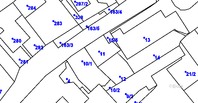 Parcela st. 11 v KÚ Povrly, Katastrální mapa