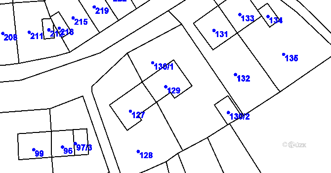 Parcela st. 129 v KÚ Povrly, Katastrální mapa