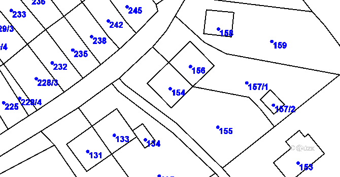 Parcela st. 154 v KÚ Povrly, Katastrální mapa