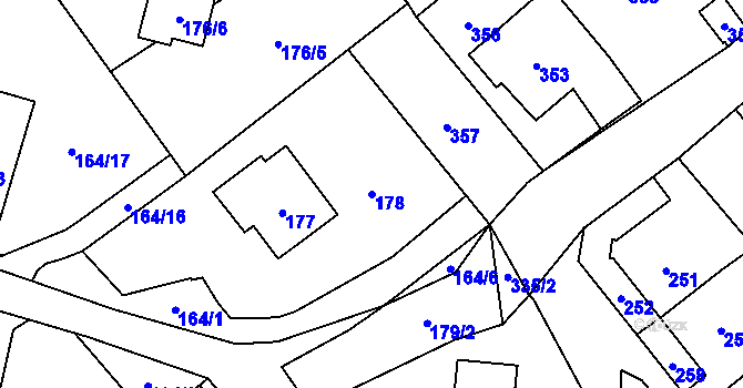 Parcela st. 178 v KÚ Povrly, Katastrální mapa