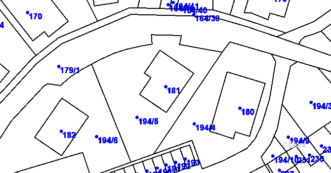 Parcela st. 181 v KÚ Povrly, Katastrální mapa
