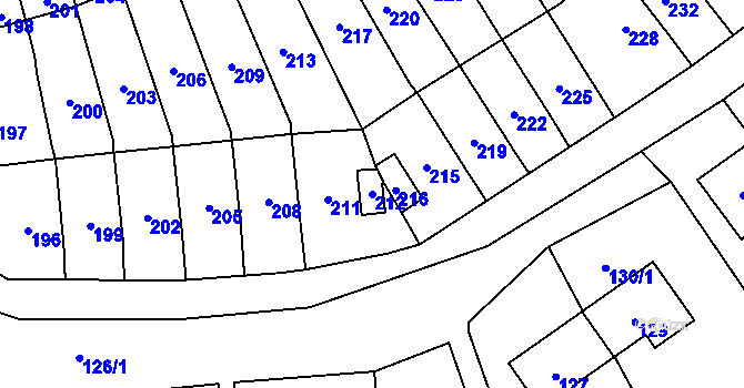 Parcela st. 212 v KÚ Povrly, Katastrální mapa