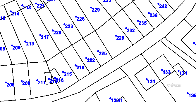 Parcela st. 225 v KÚ Povrly, Katastrální mapa