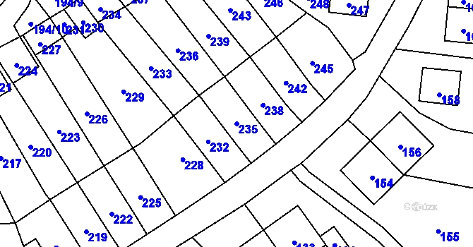 Parcela st. 235 v KÚ Povrly, Katastrální mapa