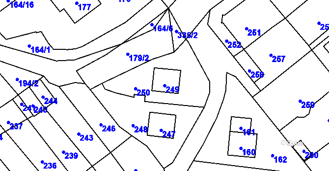 Parcela st. 249 v KÚ Povrly, Katastrální mapa