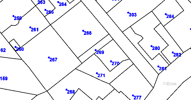 Parcela st. 269 v KÚ Povrly, Katastrální mapa