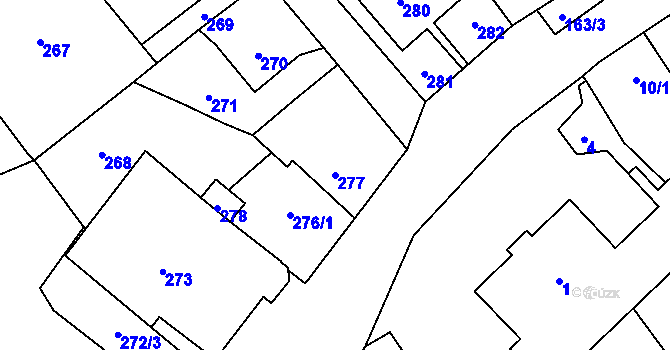 Parcela st. 277 v KÚ Povrly, Katastrální mapa