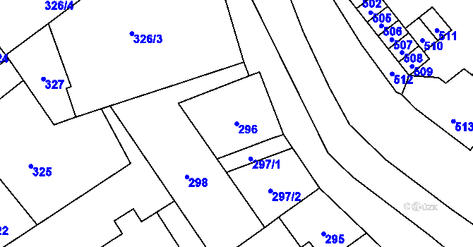 Parcela st. 296 v KÚ Povrly, Katastrální mapa