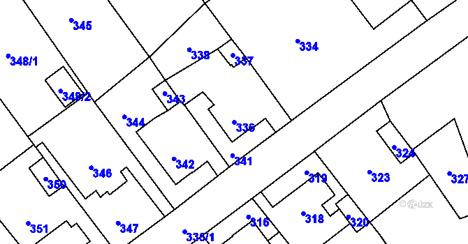 Parcela st. 336 v KÚ Povrly, Katastrální mapa