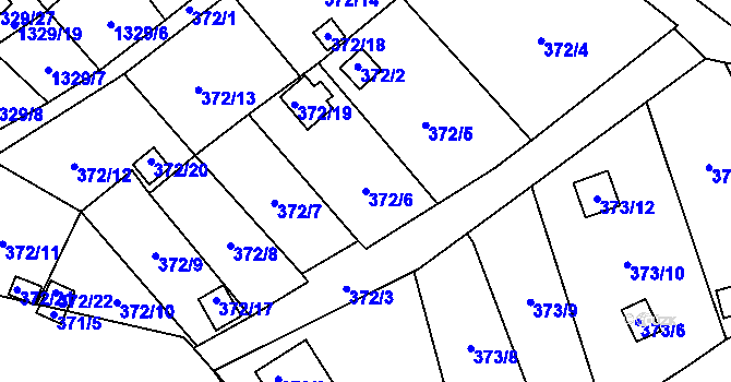 Parcela st. 372/6 v KÚ Povrly, Katastrální mapa