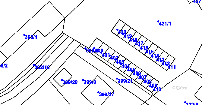 Parcela st. 401 v KÚ Povrly, Katastrální mapa