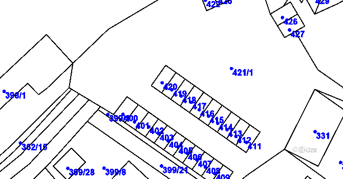 Parcela st. 419 v KÚ Povrly, Katastrální mapa