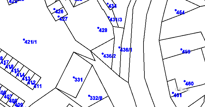 Parcela st. 436/2 v KÚ Povrly, Katastrální mapa