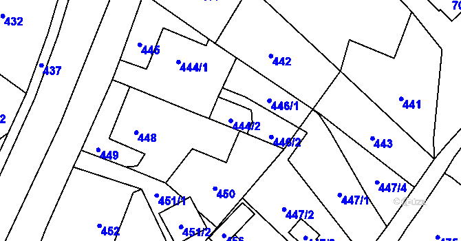 Parcela st. 444/2 v KÚ Povrly, Katastrální mapa