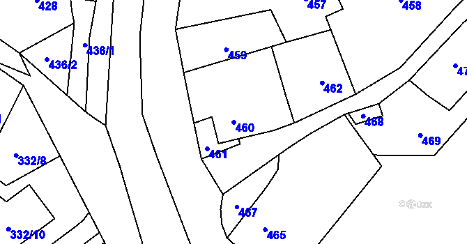 Parcela st. 460 v KÚ Povrly, Katastrální mapa