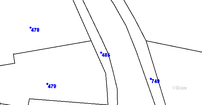 Parcela st. 485 v KÚ Povrly, Katastrální mapa