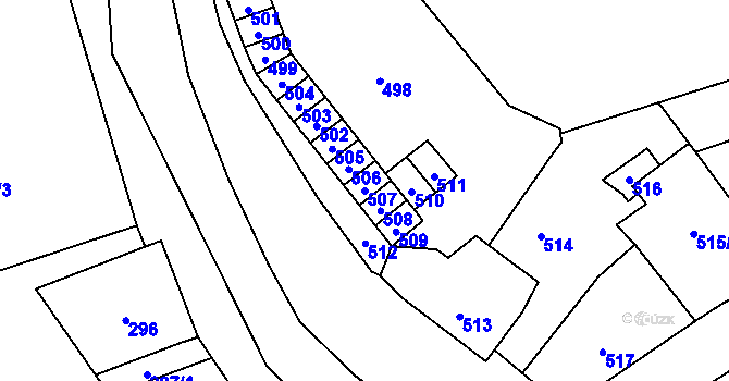 Parcela st. 507 v KÚ Povrly, Katastrální mapa
