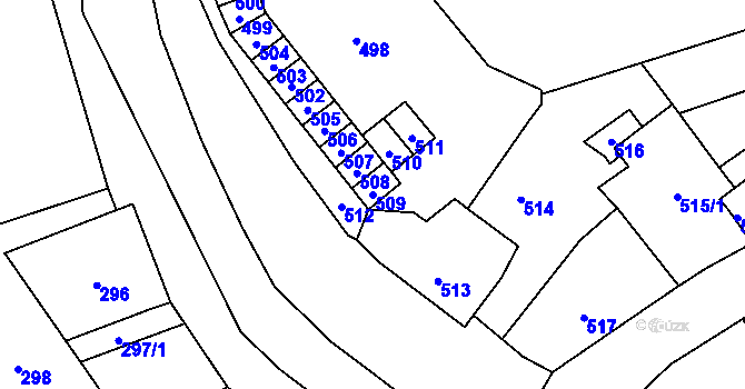 Parcela st. 509 v KÚ Povrly, Katastrální mapa