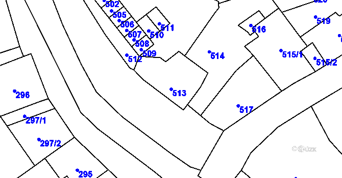 Parcela st. 513 v KÚ Povrly, Katastrální mapa
