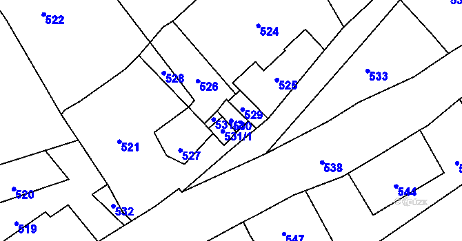 Parcela st. 530 v KÚ Povrly, Katastrální mapa