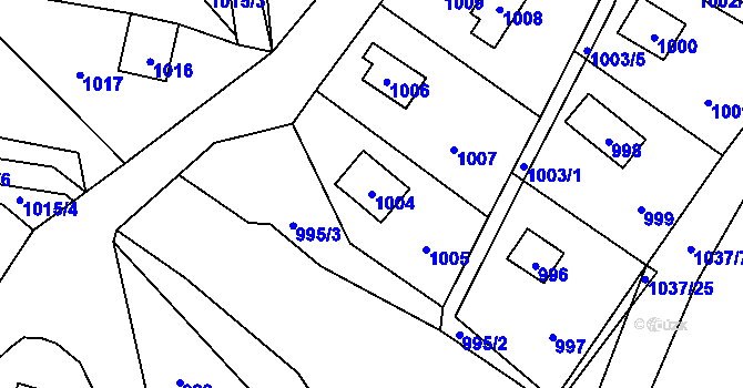 Parcela st. 1004 v KÚ Povrly, Katastrální mapa