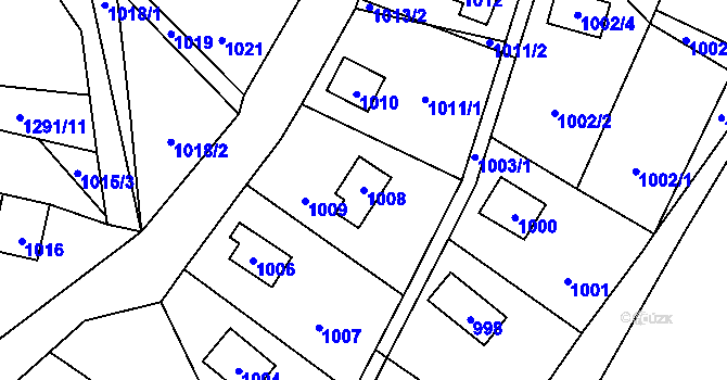 Parcela st. 1008 v KÚ Povrly, Katastrální mapa