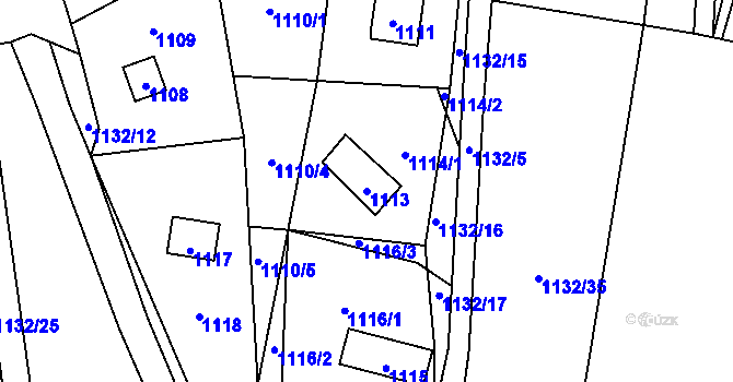 Parcela st. 1113 v KÚ Povrly, Katastrální mapa