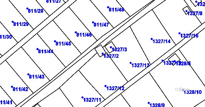 Parcela st. 1327/2 v KÚ Povrly, Katastrální mapa