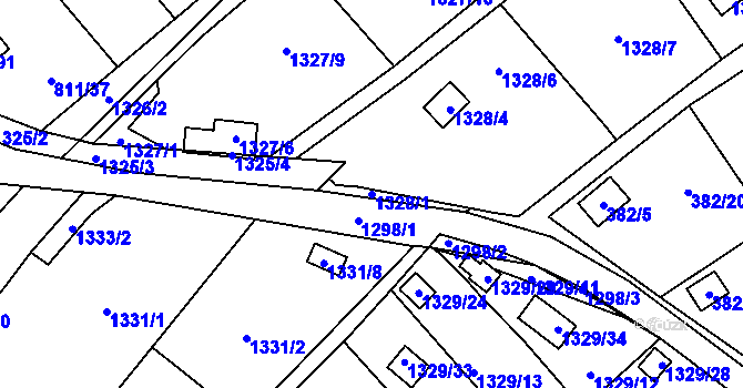 Parcela st. 1328/1 v KÚ Povrly, Katastrální mapa
