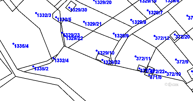 Parcela st. 1329/10 v KÚ Povrly, Katastrální mapa