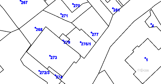 Parcela st. 276/1 v KÚ Povrly, Katastrální mapa