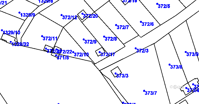 Parcela st. 372/17 v KÚ Povrly, Katastrální mapa