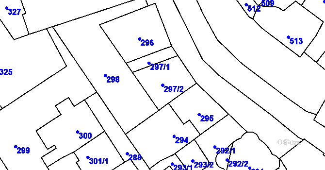 Parcela st. 297/2 v KÚ Povrly, Katastrální mapa