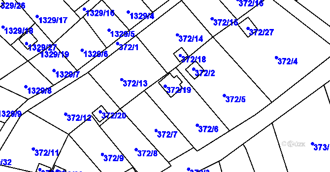 Parcela st. 372/19 v KÚ Povrly, Katastrální mapa