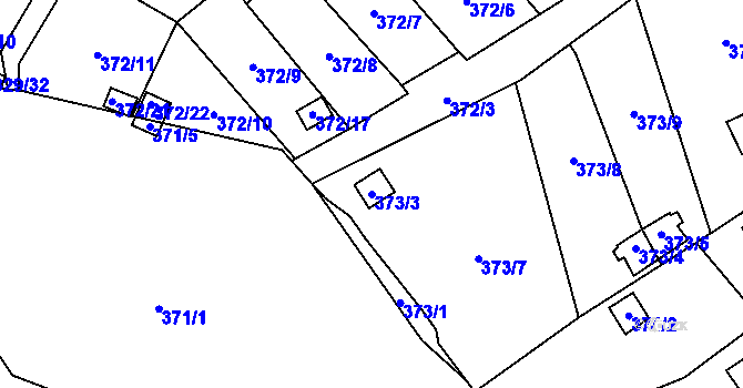 Parcela st. 373/3 v KÚ Povrly, Katastrální mapa