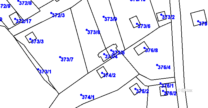 Parcela st. 373/4 v KÚ Povrly, Katastrální mapa