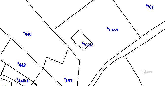 Parcela st. 702/2 v KÚ Povrly, Katastrální mapa
