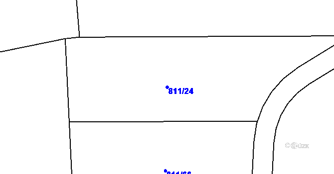 Parcela st. 811/24 v KÚ Povrly, Katastrální mapa