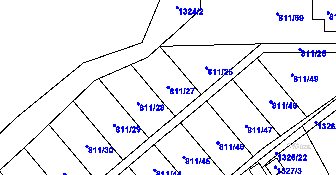 Parcela st. 811/27 v KÚ Povrly, Katastrální mapa