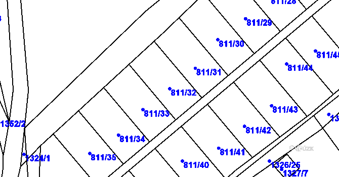Parcela st. 811/32 v KÚ Povrly, Katastrální mapa