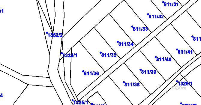 Parcela st. 811/35 v KÚ Povrly, Katastrální mapa