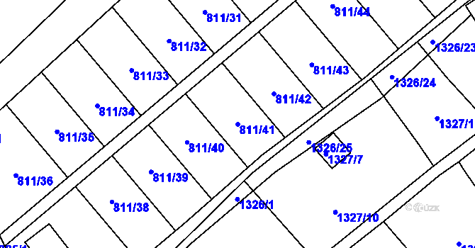 Parcela st. 811/41 v KÚ Povrly, Katastrální mapa