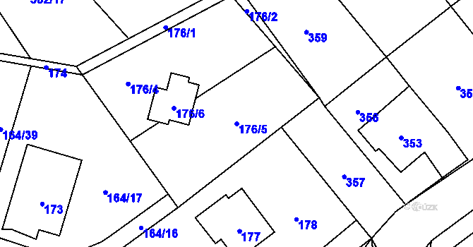 Parcela st. 176/5 v KÚ Povrly, Katastrální mapa