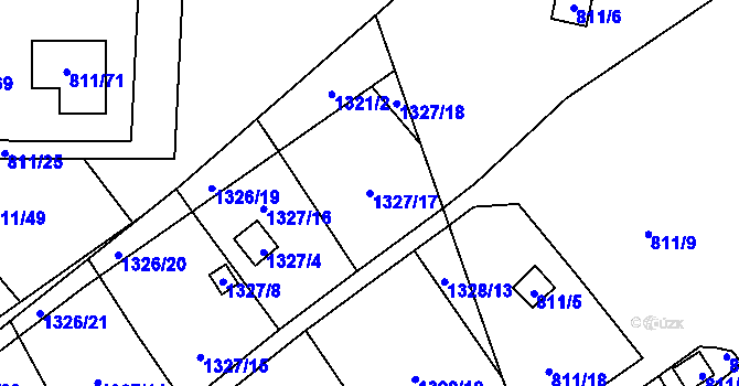 Parcela st. 1327/17 v KÚ Povrly, Katastrální mapa