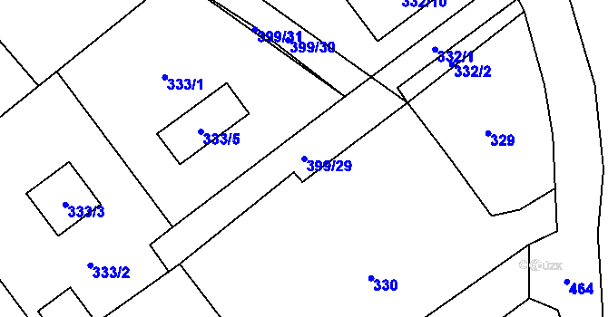 Parcela st. 399/29 v KÚ Povrly, Katastrální mapa