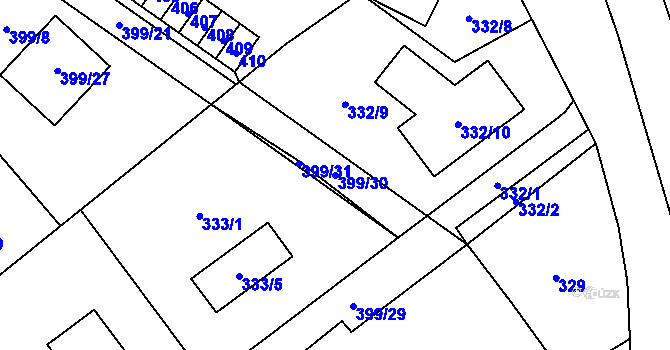 Parcela st. 399/30 v KÚ Povrly, Katastrální mapa
